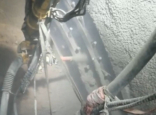 隧道濕噴機(jī)械手施工視頻