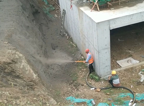 小型液壓泵送濕噴機施工視頻