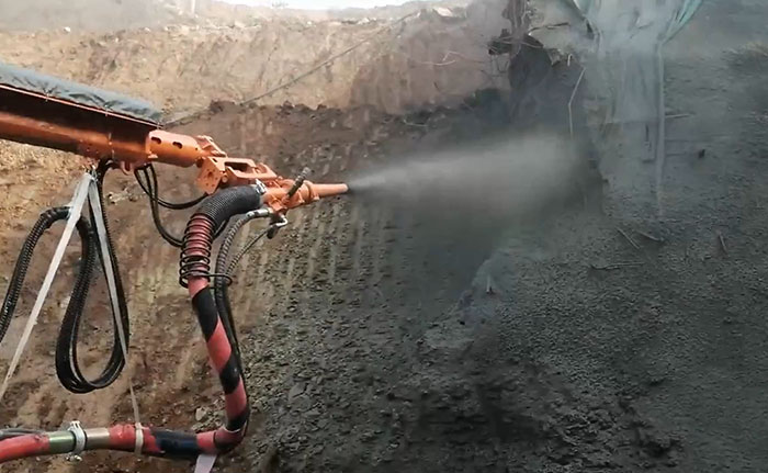 無線遙控工程底盤濕噴機械手施工視頻