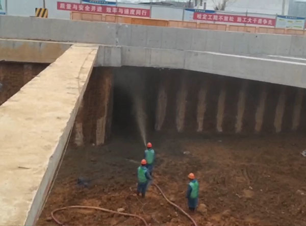 中鐵一局液壓濕噴機施工視頻