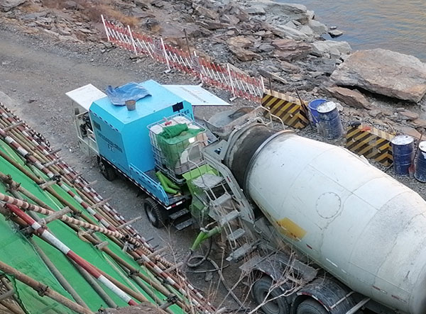 車載式混凝土濕噴機(jī)施工視頻